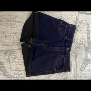 high waisted dark navy shorts